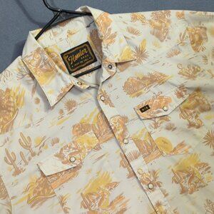 Howler Bros H Bar B Snapshirt Men's XL (estimated) Multi Coyotes Western Cowboy